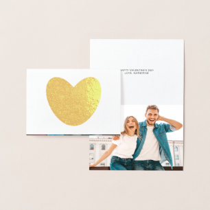 Cartão Metalizado Texto personalizado e Dia de os namorados de fotos