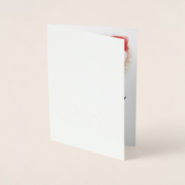 Cartão Metalizado Tipografia de Natal Holly Jolly Canção Clássica, Z