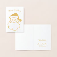Tipografia Feliz de Natal Dourada Foil Santa Claus