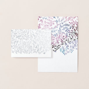 Cartão Metalizado Tipografia Floral Gold Foil Obrigado