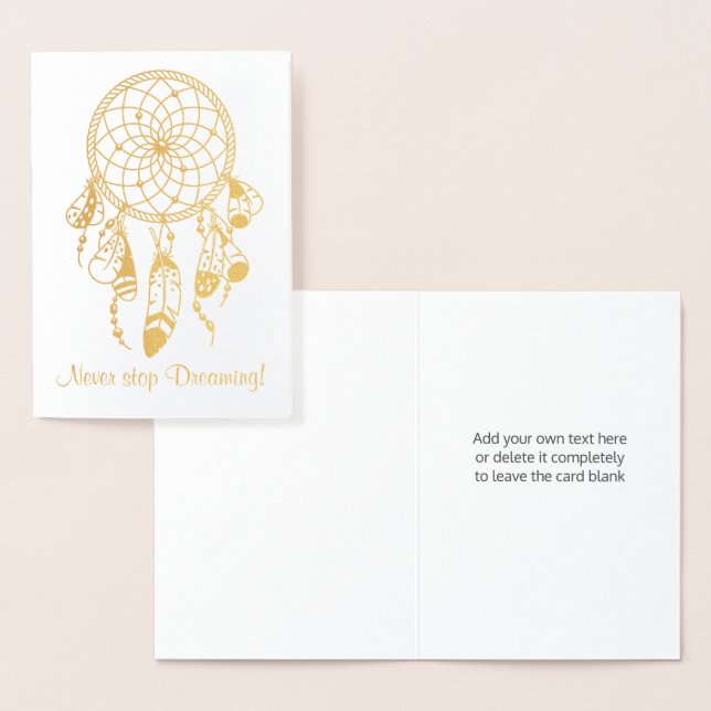 Cartão Metalizado Trecho Tribal Dreamcatcher Nunca Interrompe a Cota (Exibição)