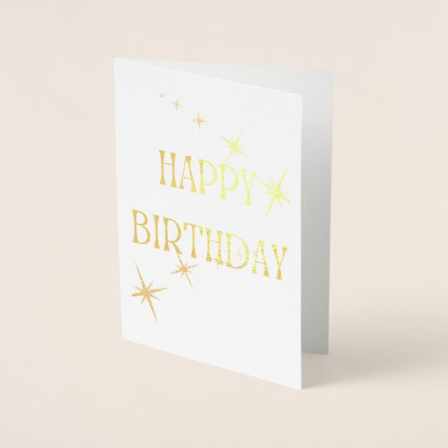 Cartão Metalizado ✨ Um em um milhão Obrigado Estrelas Douradas Elega (Frente)