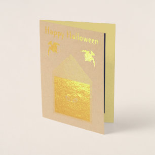 Cartão Metalizado Uma desgraça do costume de Ravens Halloween