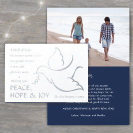 Cartão Metalizado Uma emoção no Feriado da Esperança Dove 1 Foto Paz