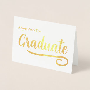 Cartão Metalizado Uma Nota Do Graduado Ouro