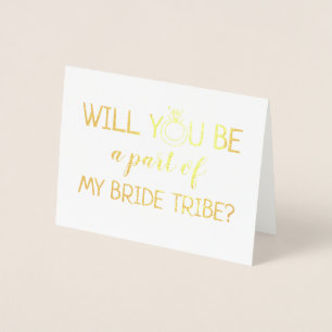 Cartão Metalizado Uma parte da minha tribo noiva Funny Bridesmaid