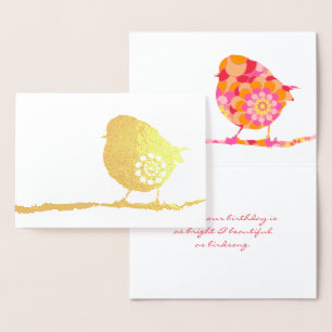 Cartão Metalizado Único Sparrow Todos os Ocasião Personalizado Real