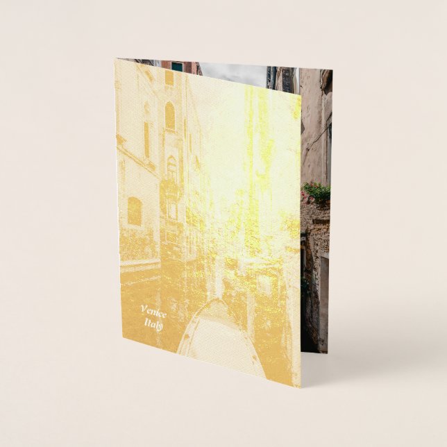 Cartão Metalizado Veneza Itália Cidade Flutuante (Frente)