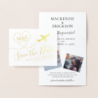 Viagem Monograma do avião Logotipo Salvar a Data