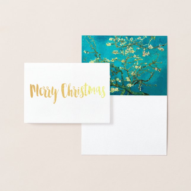 Cartão Metalizado Vincent Van Gogh Blossoming Almond Tree Arte Flora (Exibição)