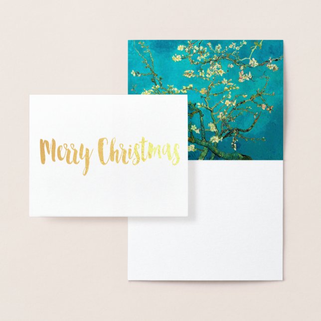 Cartão Metalizado Vincent Van Gogh Blossoming Almond Tree Arte Flora (Display)