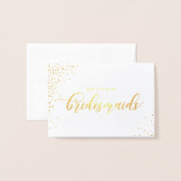 Você Será Minha Bridesmaid Script Gold Foil Card?