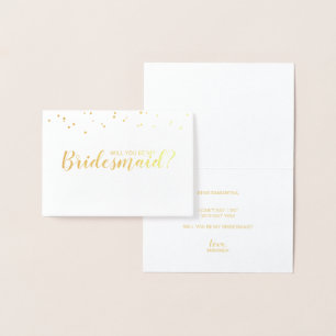 Cartão Metalizado Você Será Minha Porta-Voz? Elegante Confetti Doura