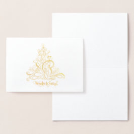 Cartão Metalizado Wesołych Świąt