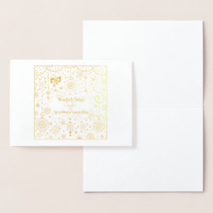 Cartão Metalizado Wesołych Świąt mim Szczęśliwego Nowego Roku