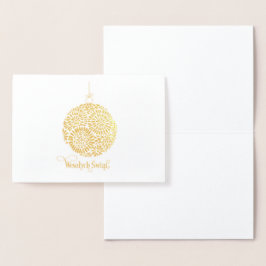 Cartão Metalizado Wesołych Świąt Ornamentu