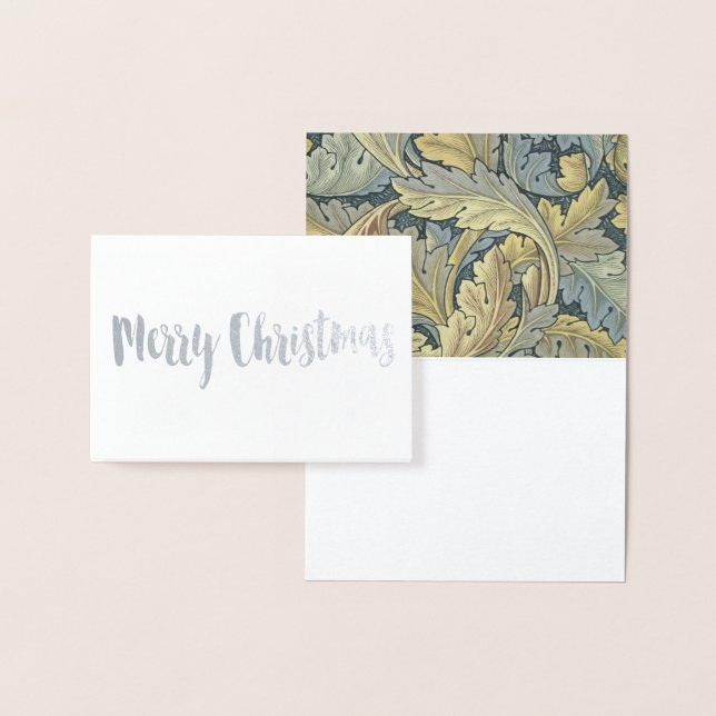 Cartão Metalizado William Morris Acanthus Deixa Arte Floral Nouveau (Exibição)