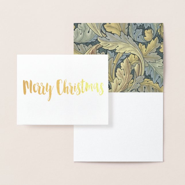 Cartão Metalizado William Morris Acanthus Deixa Arte Floral Nouveau (Display)