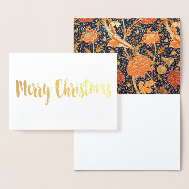 Cartão Metalizado William Morris Cray Floral Art Nouveau Pattern (Exibição)