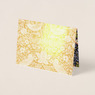 Cartão Metalizado William Morris Strawberry Thef Floral Art Nouveau