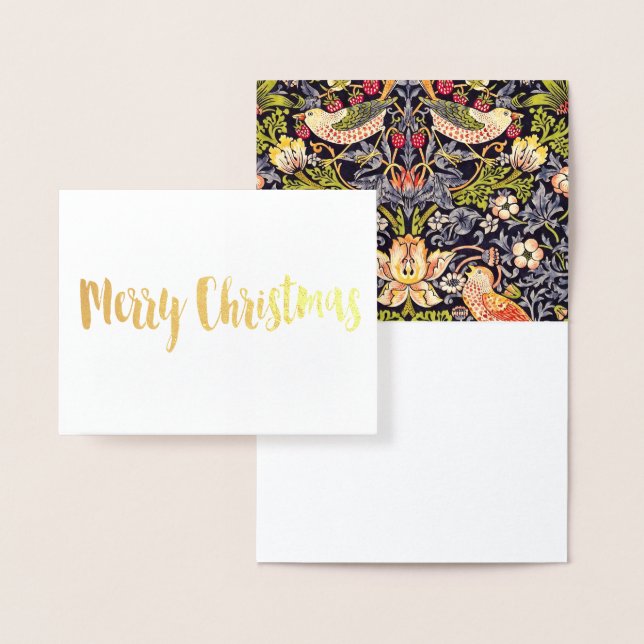 Cartão Metalizado William Morris Strawberry Thef Floral Art Nouveau (Display)