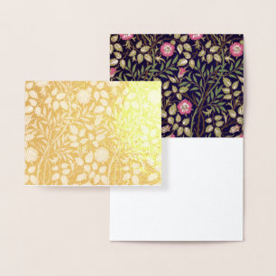 Cartão Metalizado William Morris Sweet Briar Floral Art Nouveau