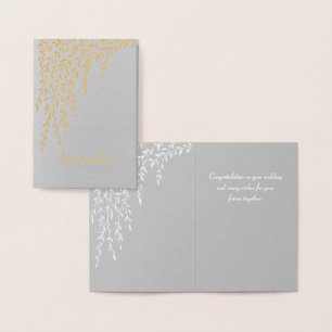 Cartão Metalizado Willows Mini Wedding Card
