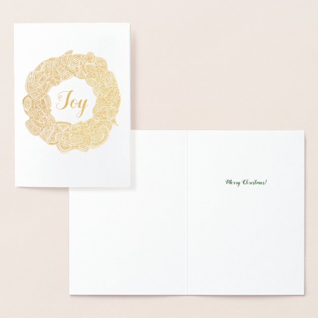 Cartão Metalizado Wreath Natal (Exibição)