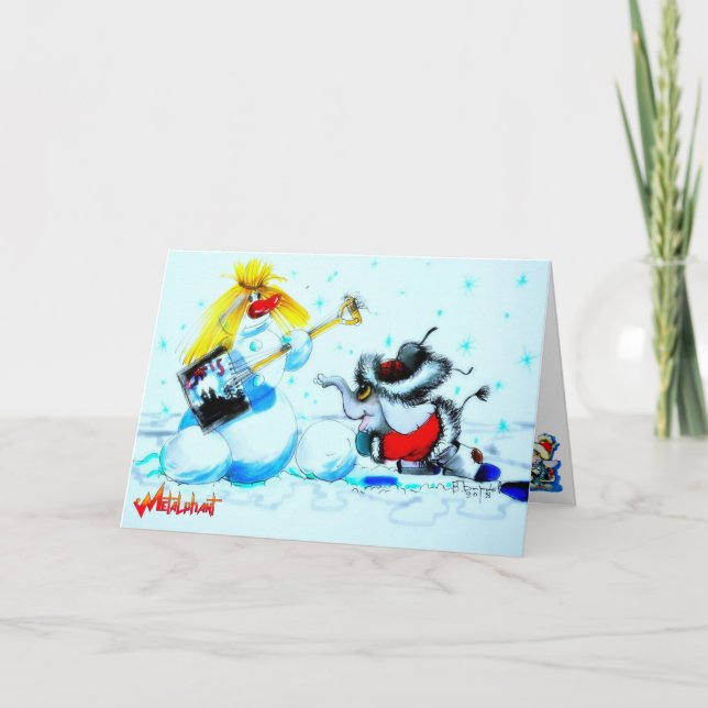 Cartão Metalphant Winter Scene Holiday Card (Frente)