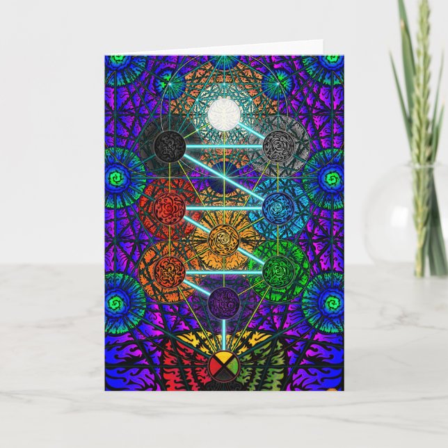 Cartão Metatrons Tree of Life Greeting Card (Frente)