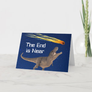 Cartão Meteorito Dinossauro Fim Está Perto Desastre