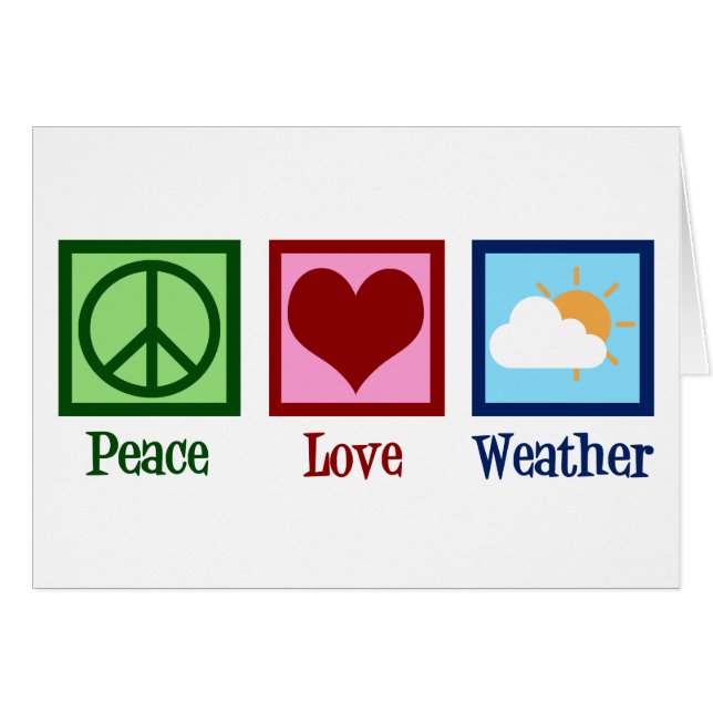 Cartão Meteorologista Peace Love Weather (Frente Horizontal)