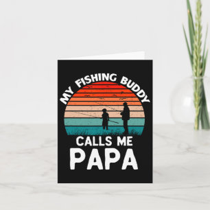 Cartão Meu amigo de pesca me chama de Papa Retro Vintage