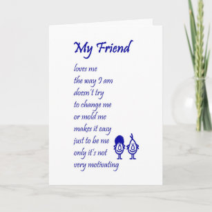 Cartão Meu Amigo - uma ideia engraçada de seu poema
