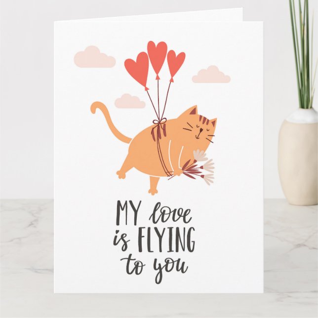 Cartão Meu amor está voando para você (Frente)