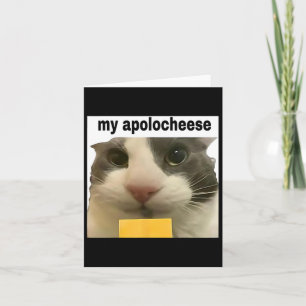 Cartão Meu Apolocheese Meme de Gato Engraçado Brainrot Hu