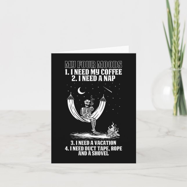 Cartão Meu Bebendo de Esqueleto de Figuras de Quatro Mood (Frente)