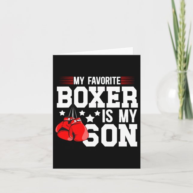 Cartão Meu Boxer Favorito É Meu Filho Boxando Pai Fath (Frente)