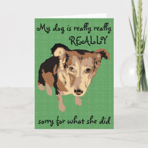 Cartão Meu cachorro está muito arrependido.