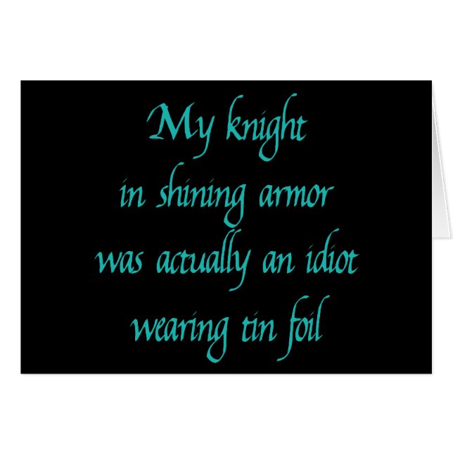 Cartão Meu cavaleiro na armadura de brilho (Frente Horizontal)