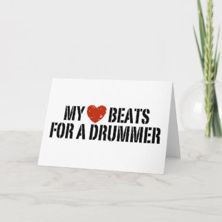 Cartão Meu coração bate por um baterista