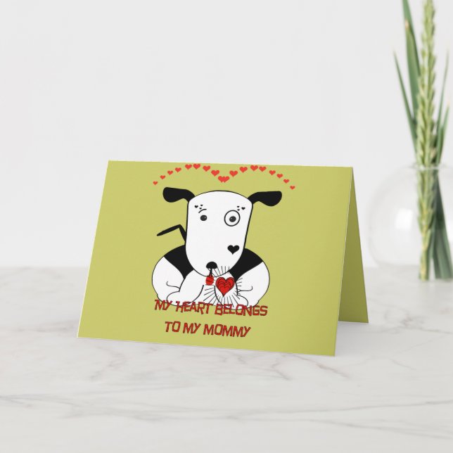 Cartão Meu Coração Pertence à Minha Mamãe (Frente)