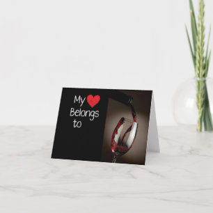 CARTÃO MEU CORAÇÃO PERTENCE AO "VINHO" E AO "VOCÊ!"