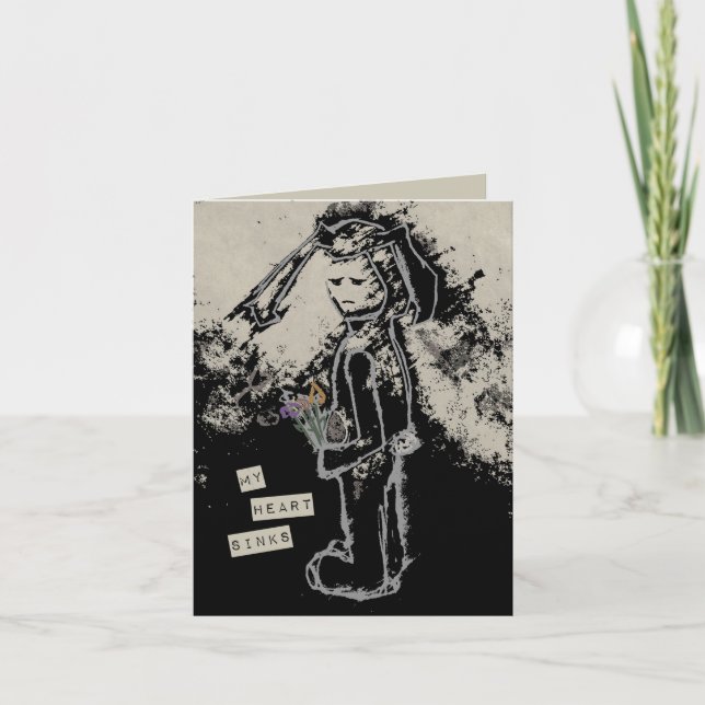 Cartão meu coração sente simpatia sinibnada (Frente)