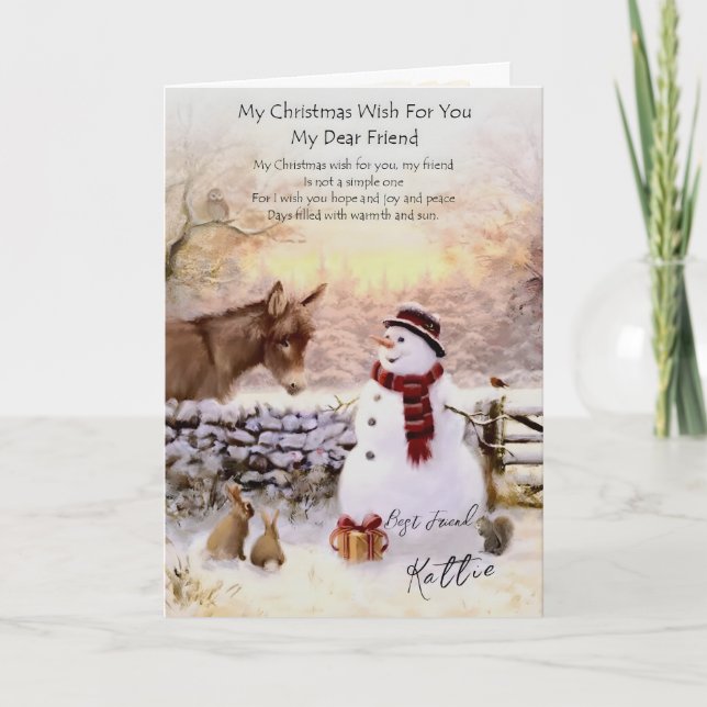 Cartão Meu desejo de Natal para você Meu querido Natal (Frente)