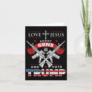 Cartão Meu Deus. Atire em Armas. E Vote Trump 2020 Flag