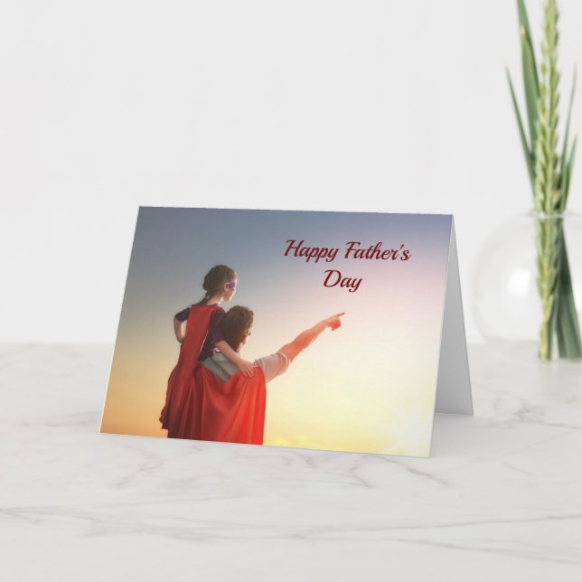 Cartão Meu dia dos pais do herói (Frente)