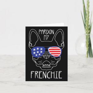 Cartão Meu Francês - Diversão Francesa Buldogue Usa Flag