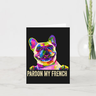 Cartão Meu Francês - Pop Art Diversão Francês Buldogue Fr