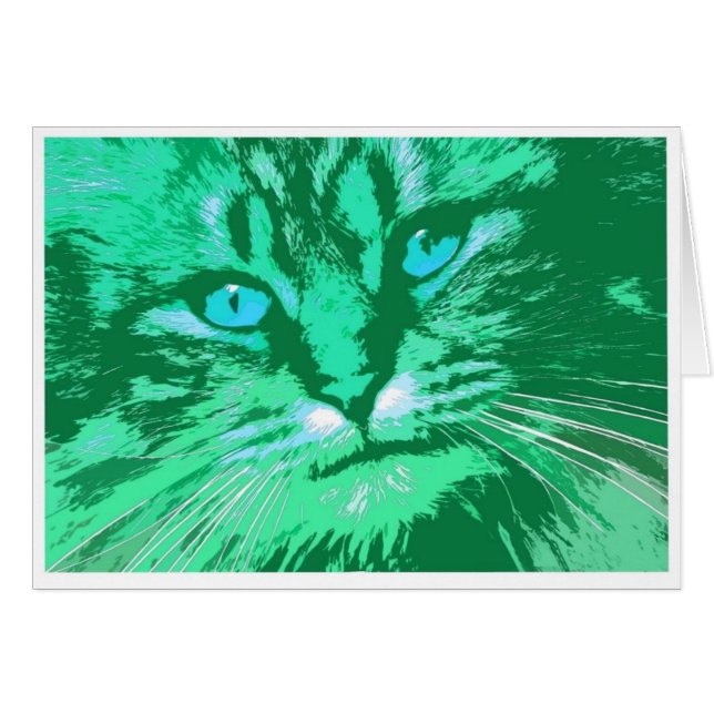 Cartão Meu gato malhado irlandês selvagem (Frente Horizontal)